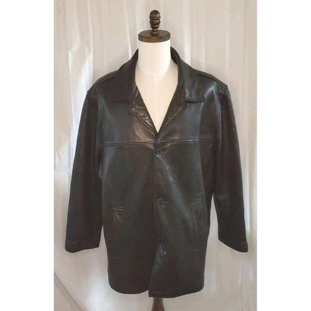 Dockers Premium Men's Bomber Genuine Leather Jacket XXL New Zealand Lamb Vtg